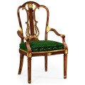 Neo-Classical Gilded Lyre Back Dining Armchair