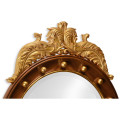 Mahogany &Amp; Gilt Round Convex Eglomise Mirror (Medium)
