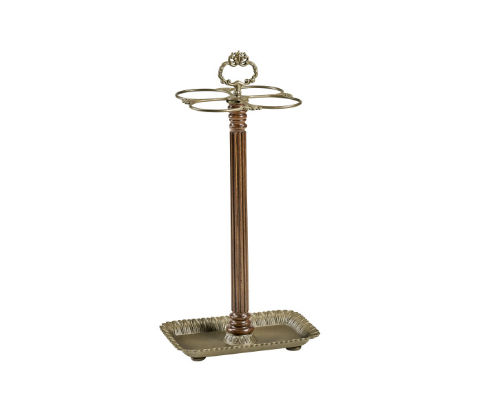 Ocala Walnut & Brass Umbrella Stand