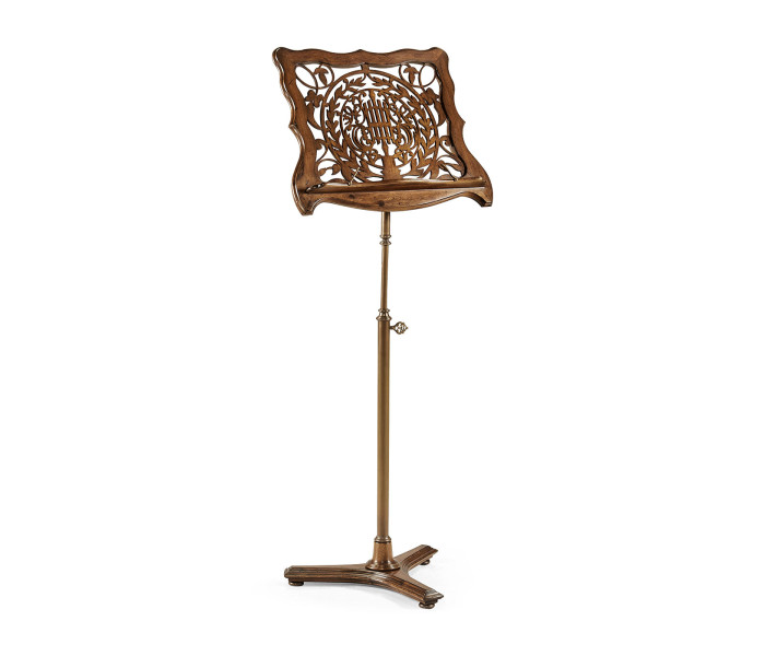 Ocala Fretwork Walnut Adjustable Music Stand