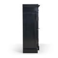 Four Door Breakfront Black Display Cabinet
