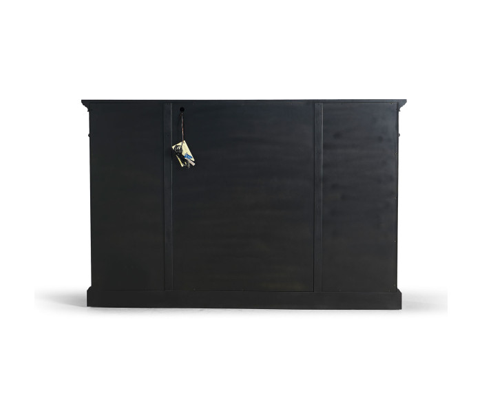 Four Door Breakfront Black Display Cabinet