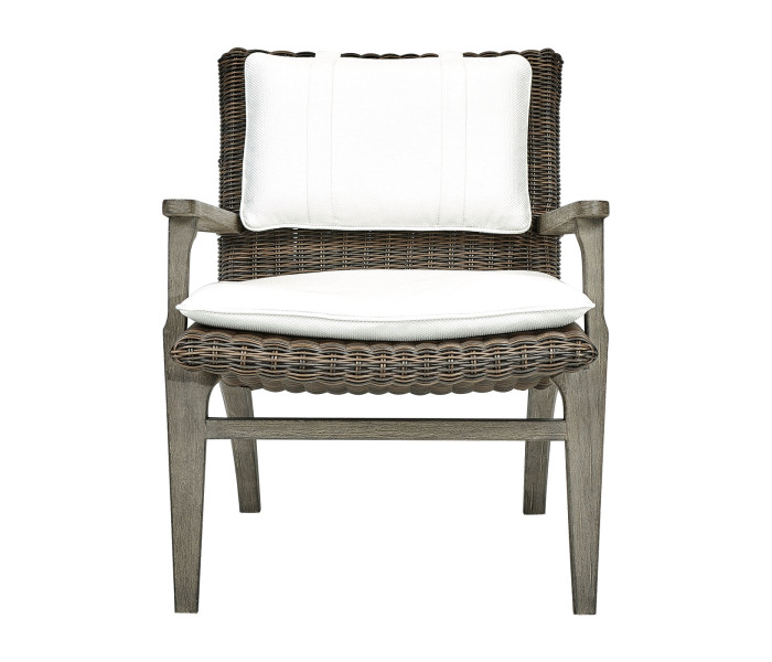 Grey and rattan  lounge chair