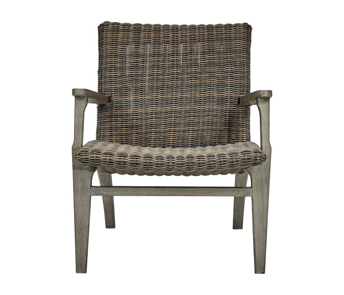 Grey and rattan  lounge chair