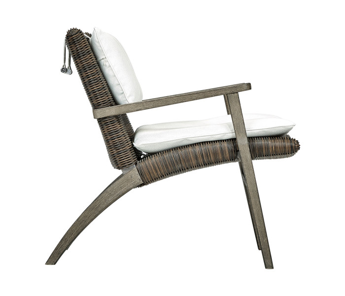 Grey and rattan  lounge chair