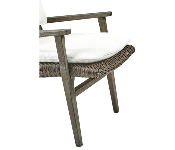 Grey and rattan  lounge chair