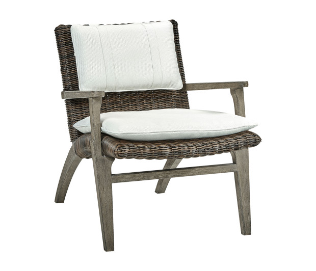 Grey and rattan  lounge chair