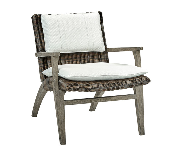 Grey and rattan  lounge chair