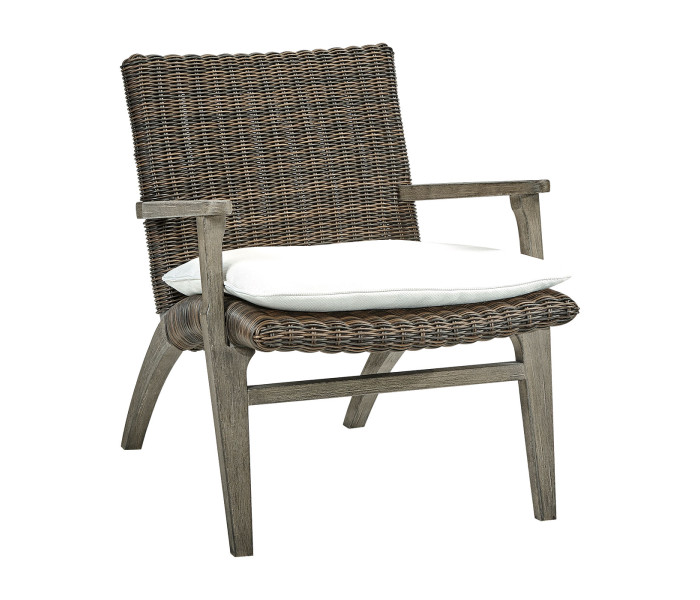 Grey and rattan  lounge chair