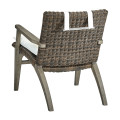 Grey and rattan  lounge chair