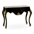 Ocala Smoky black & gilded console  table with marble top