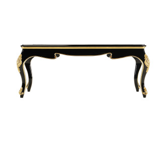 Ocala Black Coffee Table with clear glass top