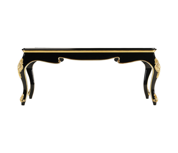 Ocala Black Coffee Table with clear glass top