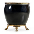 Black Glossy Ceramic Chinese Vase