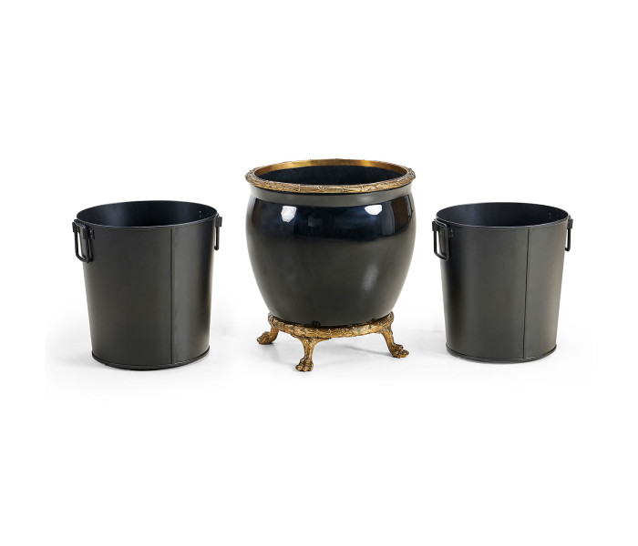Black Glossy Ceramic Chinese Vase