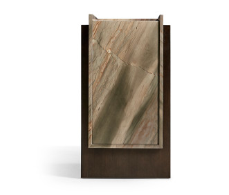 Small Stone Top End Table For Ice Bucket