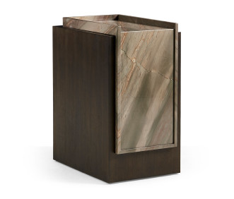 Small Stone Top End Table For Ice Bucket