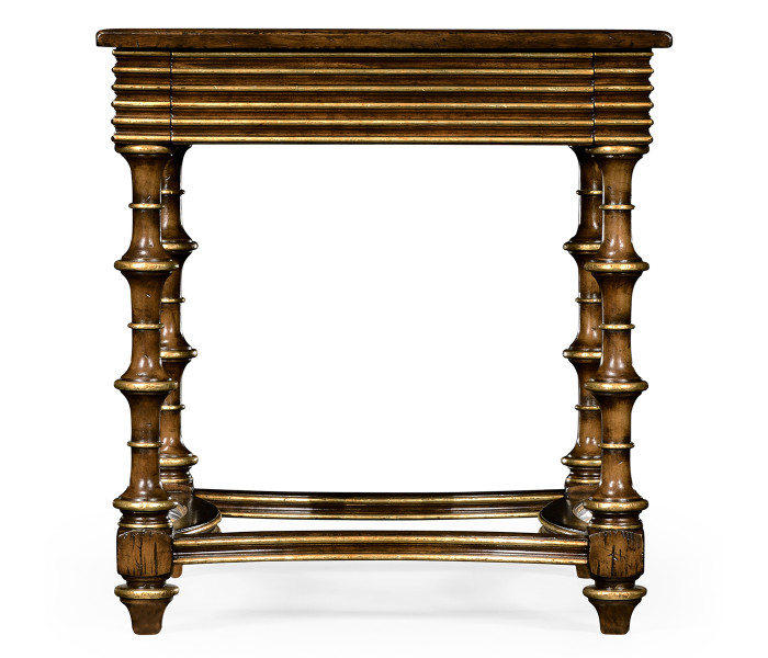 Walnut and Églomisé Side Table