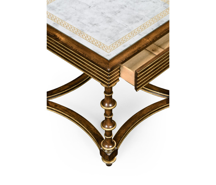 Walnut and Églomisé Side Table