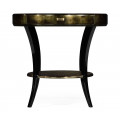Dark Bronze Round Side Table with Drawer