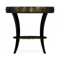 Dark Bronze Round Side Table with Drawer