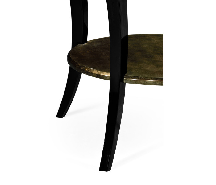 Dark Bronze Round Side Table with Drawer Dark Bronze Round Side Table with Drawer