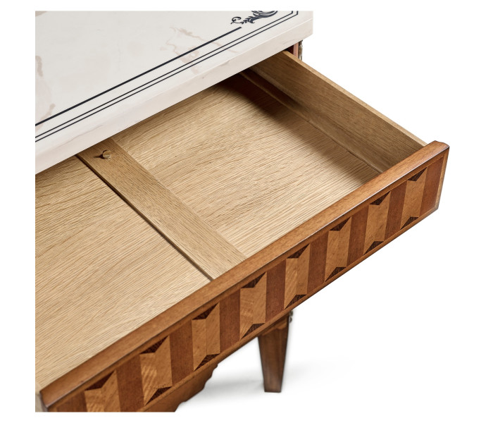 Small Satinwood & Cream Scagliola Italian Commode