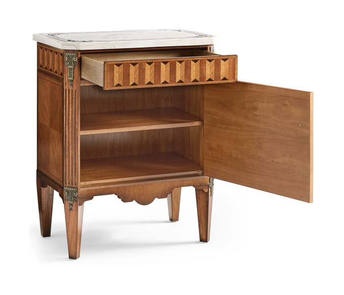 Small Satinwood & Cream Scagliola Italian Commode