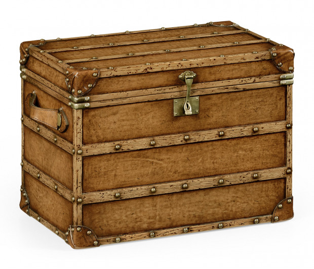 Walnut & Leather Steamer Trunk