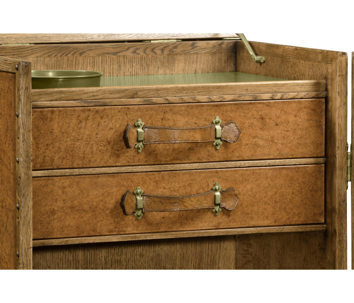 Travel Trunk Style Wine and Cocktail Cabinet