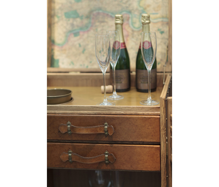 Travel Trunk Style Wine and Cocktail Cabinet