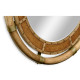 Circular Nautical Style Oak and Leather Mirror