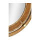 Circular Nautical Style Oak and Leather Mirror