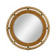 Circular Nautical Style Oak and Leather Mirror Circular Nautical Style Oak and Leather Mirror