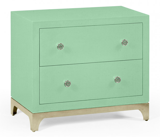 Robin's Egg & Silver Low Chest