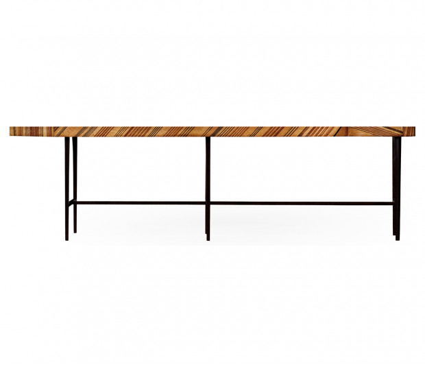 Inlaid Stripe Necktie Bench Or Coffee Table