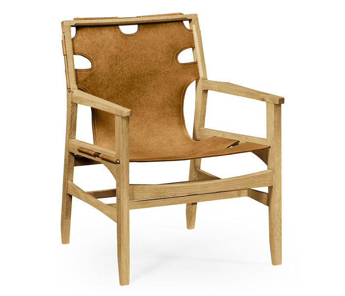 Midcentury Style Slung Medium Antique Chestnut Leather & Light Oak Easy Chair Midcentury Style Slung Medium Antique Chestnut Leather & Light Oak Easy Chair