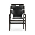 Casual Mid-cent Slung Leather Arm Chair