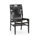 Casual Mid–cent Slung Leather Side Chair