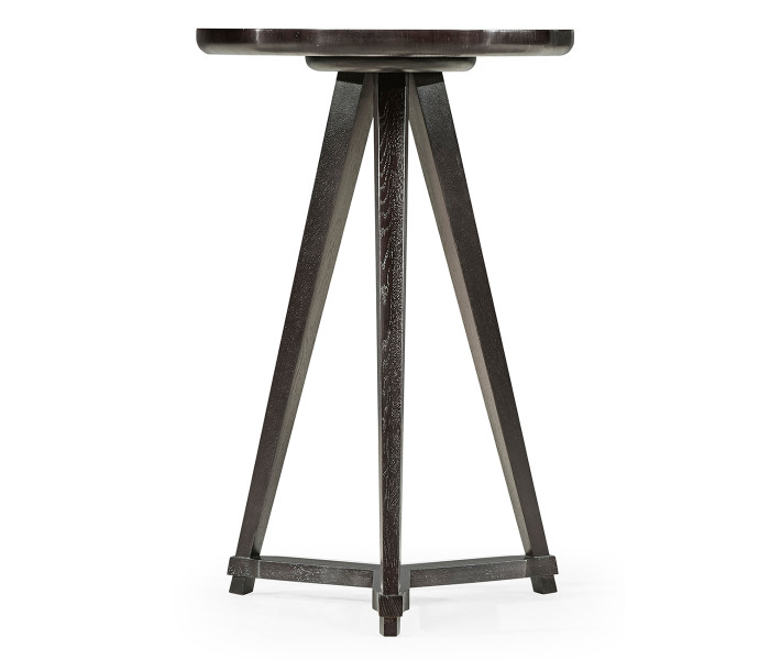 Circular Black Mocha Oak & Oyster Side Table