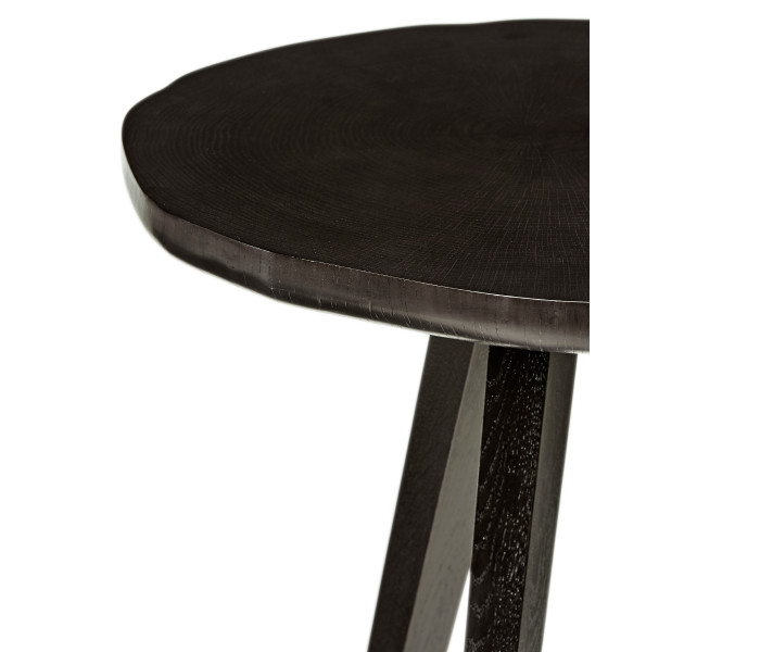 Circular Black Mocha Oak & Oyster Side Table