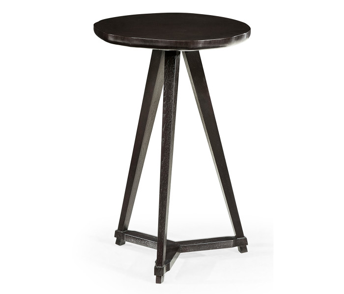 Circular Black Mocha Oak & Oyster Side Table