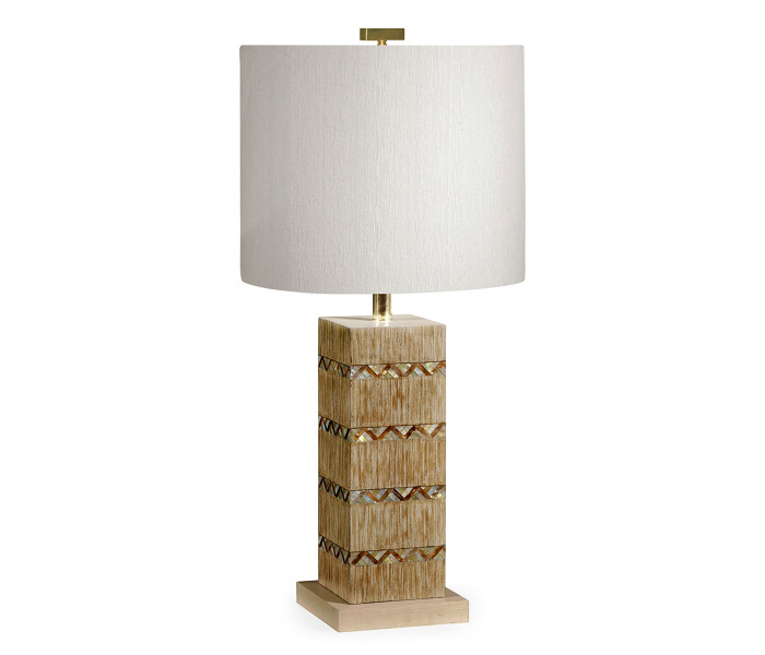 Herringbone Shell Inlaid Lamp