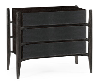 Architects Black Mocha Oak & Leather Chest of Drawers