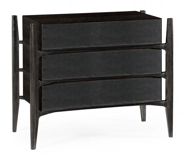 Architects Black Mocha Oak & Leather Chest of Drawers