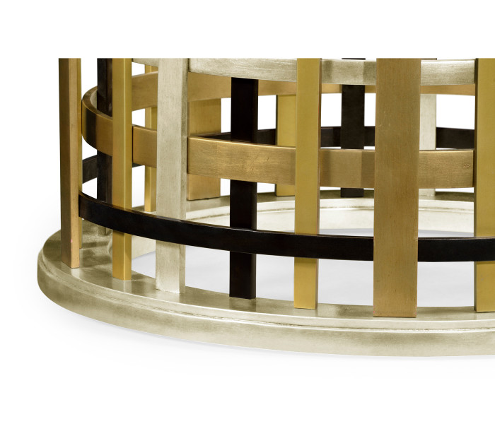 Multi Metal Round Plaid Centre Table Multi Metal Round Plaid Centre Table