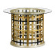 Multi Metal Round Plaid Centre Table Multi Metal Round Plaid Centre Table