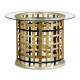 Multi Metal Round Plaid Centre Table