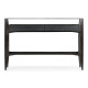 Architects Black Leather & Black Mocha Oak Console Table with Drawers and Glass Top