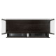 Architects Black Leather & Black Mocha Oak Console Table with Drawers and Glass Top